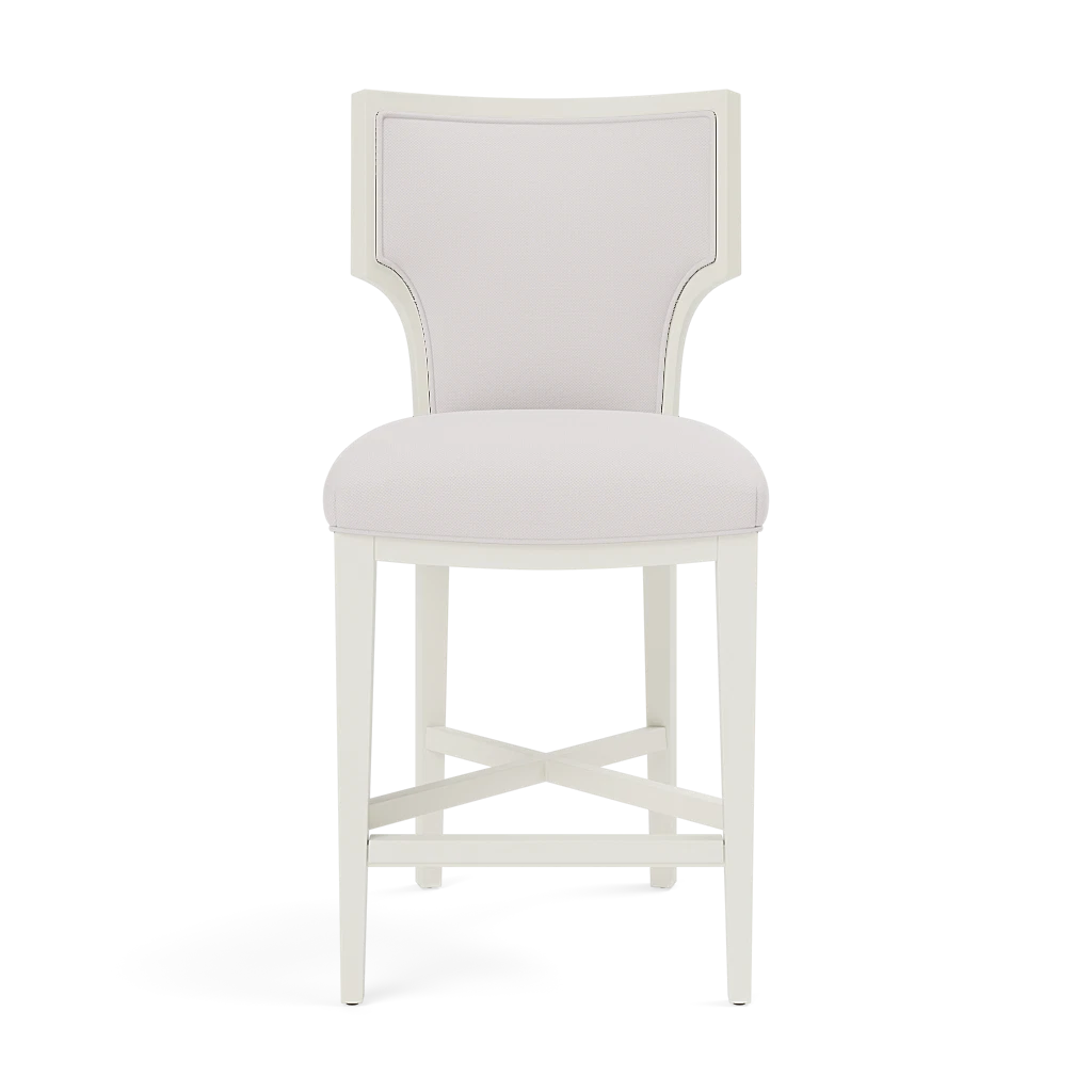 Carleen Counter Stool - Glossy White Wood
