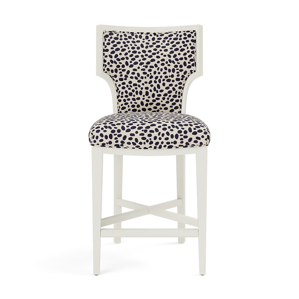 Carleen Counter Stool - Glossy White Wood