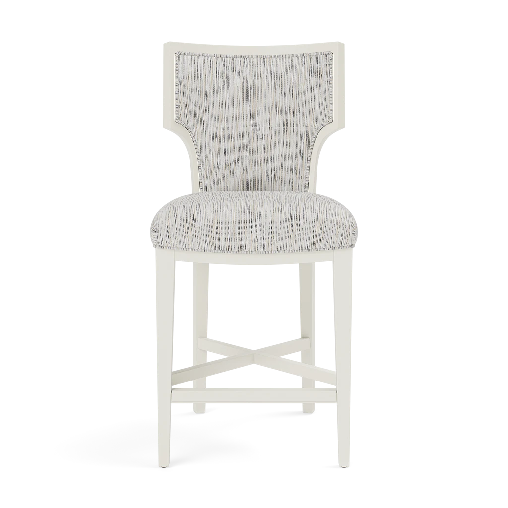 Carleen Counter Stool - Glossy White Wood