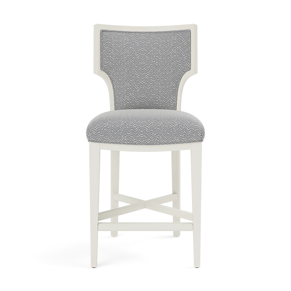 Carleen Counter Stool - Glossy White Wood