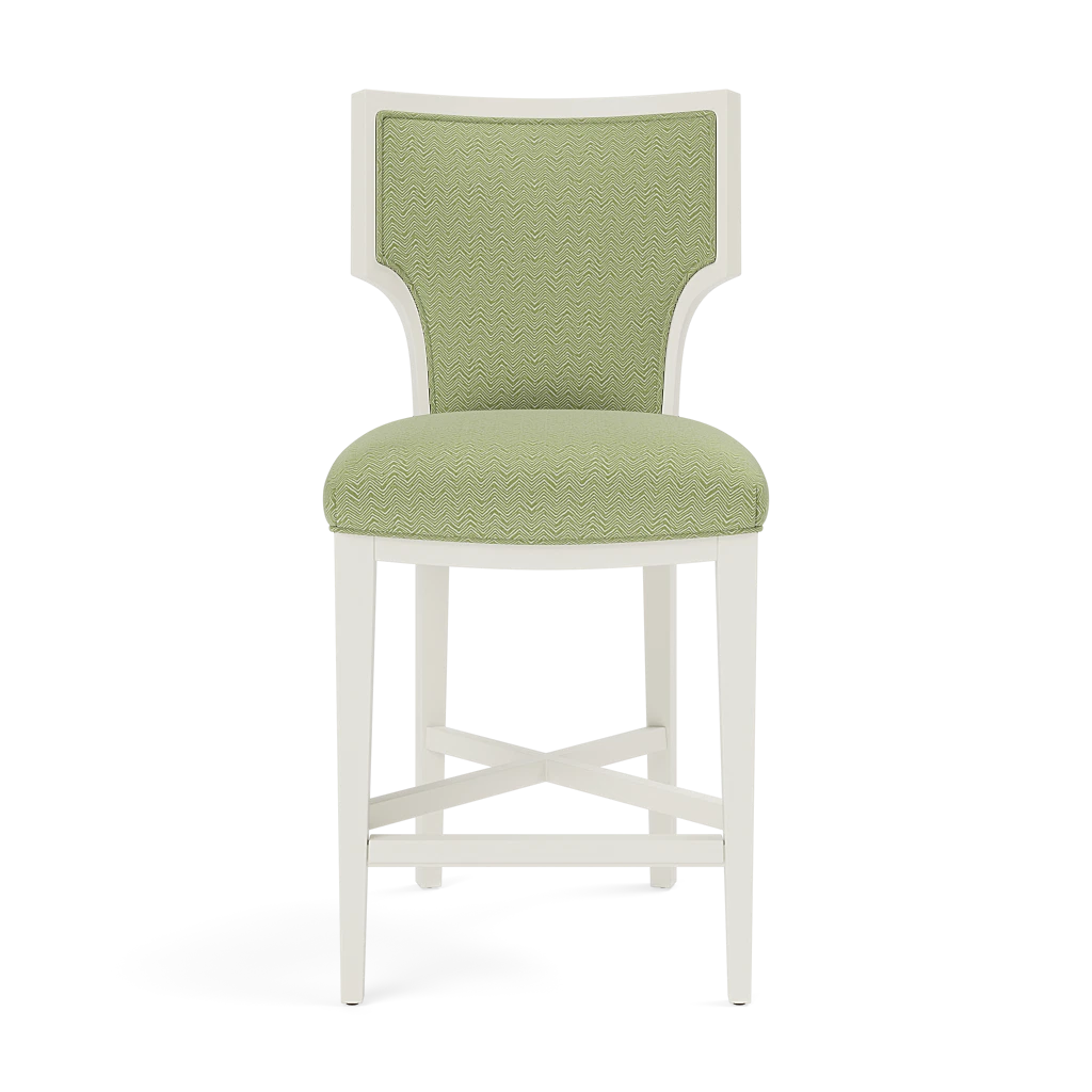 Carleen Counter Stool - Glossy White Wood