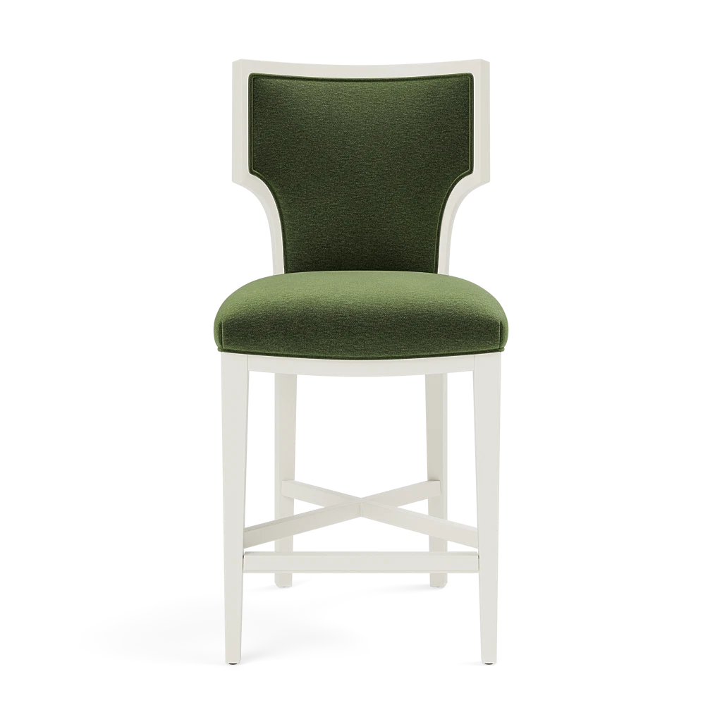 Carleen Counter Stool - Glossy White Wood