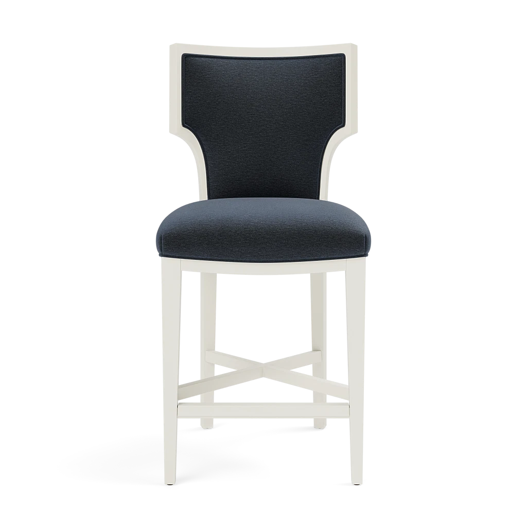 Carleen Counter Stool - Glossy White Wood