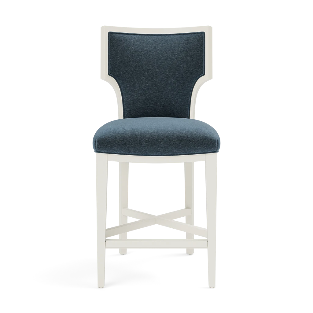 Carleen Counter Stool - Glossy White Wood