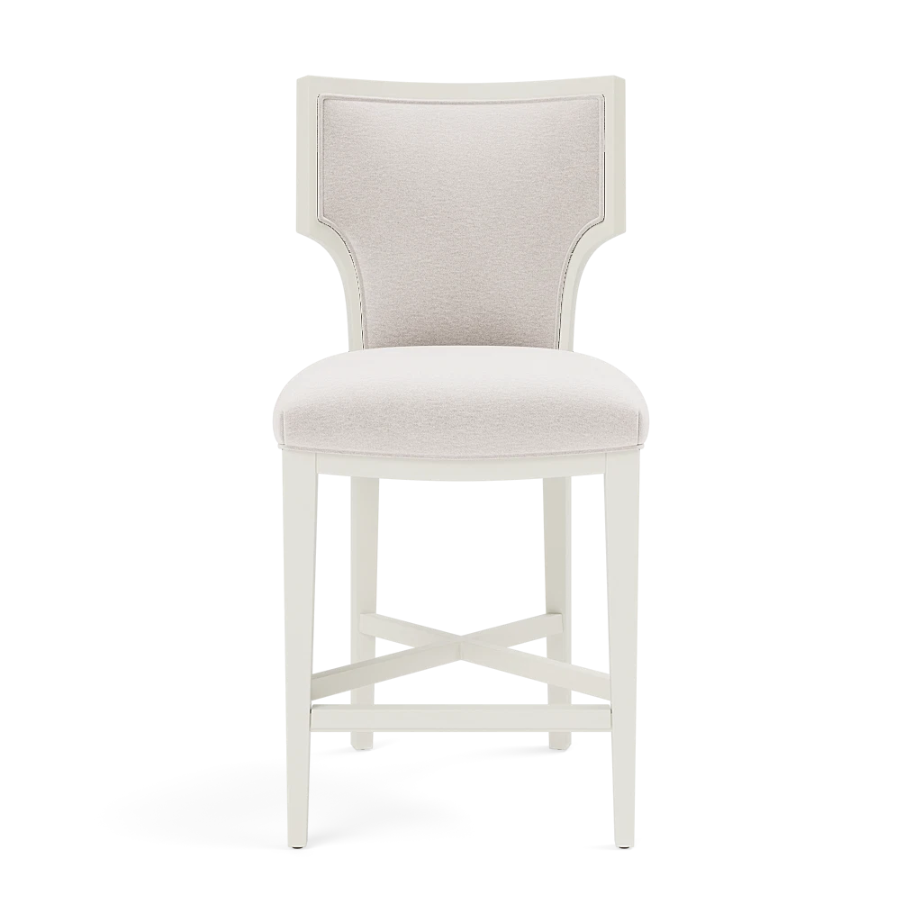 Carleen Counter Stool - Glossy White Wood