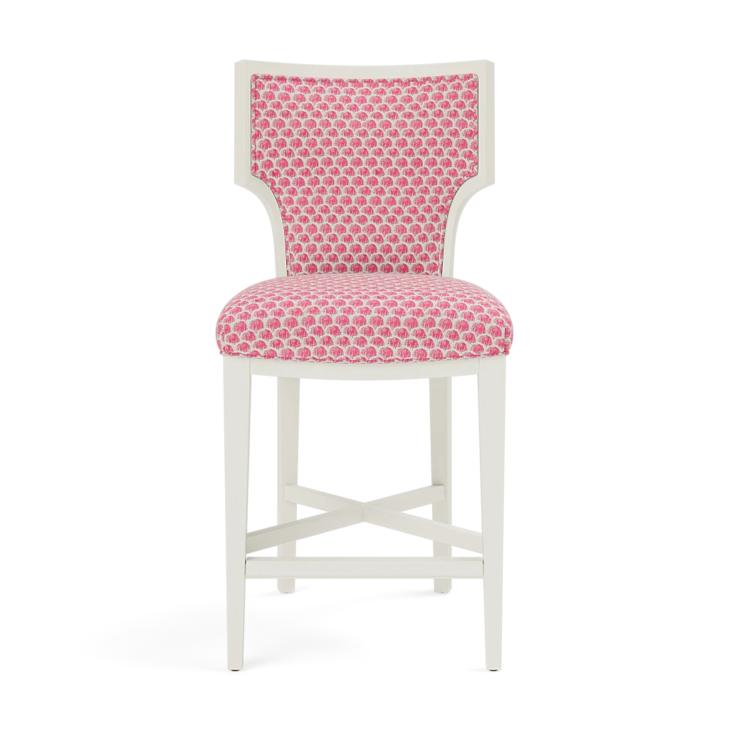 Carleen Counter Stool - Glossy White Wood