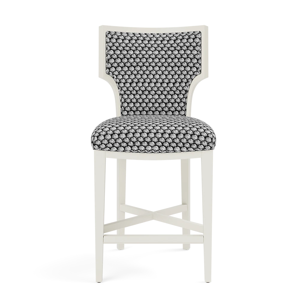 Carleen Counter Stool - Glossy White Wood