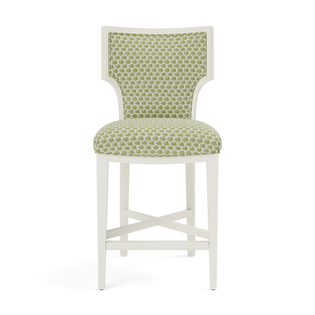 Carleen Counter Stool - Glossy White Wood