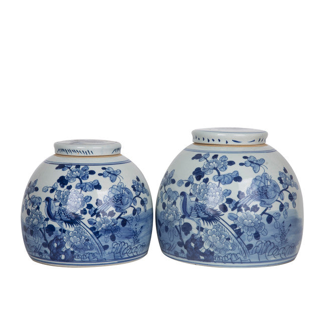 Lins Floral Bird Ming Jar