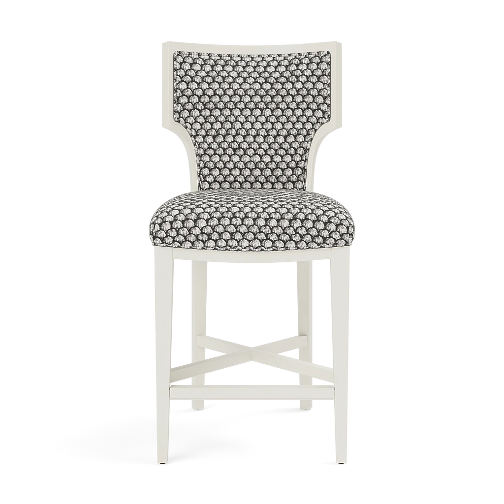Carleen Counter Stool - Glossy White Wood